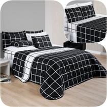 Kit Cobre Leito Solteiro Dustin 200 Fios com Jogo de Lençol - 5 Peças Preto Kit Cobre Leito Solteiro Dustin 200 Fios com Jogo de Lençol - 5 Peças Preto