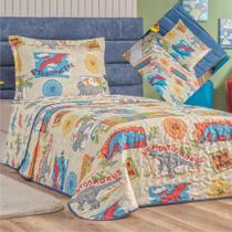 Kit Cobre Leito Solteiro E Lençol 5 Peças Jurassic Kit Cobre Leito Solteiro E Lençol 5 Peças Jurassic