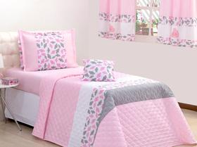 Kit Cobre Leito Solteiro Infantil 3 Pçs Nuvem Rosa delicado