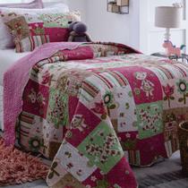 Kit Cobre leito Solteiro Infantil Teen Patchwork + Porta-travesseiro Desenho 4.4