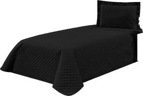 Kit Cobre Leito Solteiro Kaique 02 Peças Liso Ideal Cama Box preto