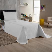 Kit Cobre-leito Solteiro Matelado 2 Peças Kaique Branco