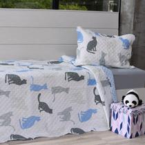 Kit Cobre Leito Solteiro + Porta Travesseiro + Lençol 3Pçs Bichinhos - Bene Casa