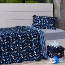 Kit Cobre Leito Solteiro + Porta Travesseiro + Lençol 3Pçs Shark - Bene Casa