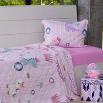 Kit Cobre Leito Solteiro + Porta Travesseiro + Lençol + Fronha 5Pçs Sonho De Princesa - Bene Casa