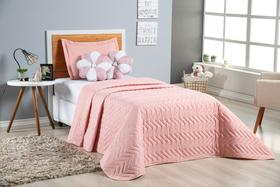 Kit Cobre Leito Solteiro Porta Travesseiro Mais Duas Almofadas Flor Premium Lindas Luxo