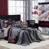 Kit Cobre Leito Speed Car Dupla Face c/ Almofadas Solteiro 05 Peças Kit Cobre Leito Speed Car Dupla Face c/ Almofadas Solteiro 05 Peças