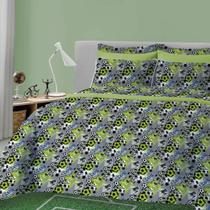 Kit Cobre Leito SulBrasil Casal Malha 100% Algodão Estampado Kids Matelasse Fun Game 2,00mx2,20m Verde