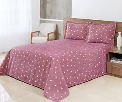 Kit Cobre Leito Super King Bella Piquet 03 Peças Coração Rosa Kit Cobre Leito Super King Bella Piquet 03 Peças Coração Rosa