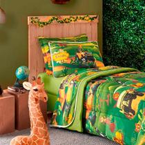 Kit Cobreleito Infantil Kids Malha 100% Algodão Porta Travesseiro Vivaldi Solteiro 2 Pçs Sul Brasil