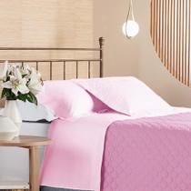 Kit Cobreleito Queen 200 Fios Andreza Privilege Rosa