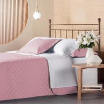 Kit Cobreleito Queen Dupla Face Privilege II 200 fios Andreza - Rosa