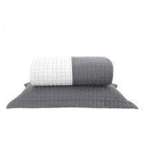 Kit Cobreleito Super King Dupla-Face Lavive Plaza Gris/Branco Kit Cobreleito Super King Dupla-Face Lavive Plaza Gris/Branco