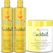 Kit cocktail pina colada reconstrução - shampoo + máscara + condicionador 500ml love potion Kit cocktail pina colada reconstrução - shampoo + máscara + condicionador 500ml love potion