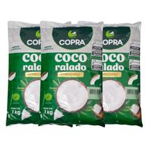 Kit coco ralado profissional flocos padrão 1kg c/ 3 - copra