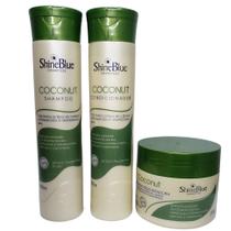 Kit Coconut Shine Blue Nutrição E Hidratação Para Cabelos Enfraquecidos