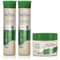 Kit Coconut Shine Blue Shampoo Condicionador Máscara