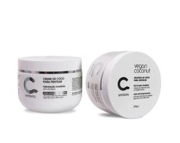 Kit Coconut Vegan Amavia Creme De Pentear Gelatina Hair 300g