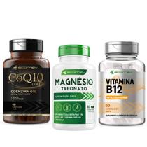 Kit Coenzima Gold + Magnésio Treonato + Vitamina B12 Metil 500mg 180Cáps