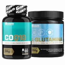 Kit Coenzima Q10 60 Caps + Glutamina Pura 250g Growth - Growth Supplements