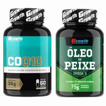 Kit Coenzima Q10 60 Caps + Omega 3 75 Caps Growth Supplements