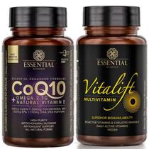 Kit Coenzima Q10 Com Omega 3 (60 caps) + Vitalift Multivitamínico (90 Caps) - Essential Nutrition
