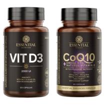 Kit Coenzima Q10 Coq10 (60caps) + Vitamina D3 2000UI (120caps) - Essential Nutrition Kit Coenzima Q10 Coq10 (60caps) + Vitamina D3 2000UI (120caps) - Essential Nutrition