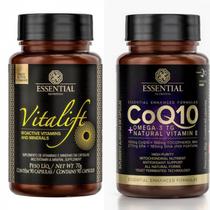 Kit Coenzima Q10 Coq10 (60cps) + Polivitamínico Vitalift (90cps) - Essential Nutrition Kit Coenzima Q10 Coq10 (60cps) + Polivitamínico Vitalift (90cps) - Essential Nutrition