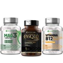 Kit Coenzima Q10 Gold + Mag3 Dimalato Quelato Taurato Inositol + B12 Metil 180Cáps