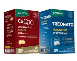 Kit Coenzima Q10 + Magnésio Treonato com Treonina (60 cápsulas) - Lauton Kit Coenzima Q10 + Magnésio Treonato com Treonina (60 cápsulas) - Lauton