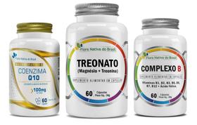 Kit Coenzima Q10 + Magnésio Treonato + Complexo B (60 cápsulas) - Flora Nativa Kit Coenzima Q10 + Magnésio Treonato + Complexo B (60 cápsulas) - Flora Nativa