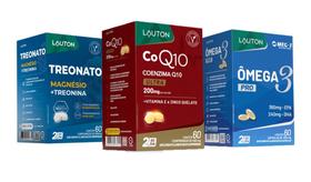 Kit CoenzimaQ10 Treonato Ômega 3 pro 60 cápsulas Lauton