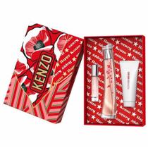 Kit Coffret Flower By Kenzo Ikebana EDP 75ml + Botion Lotion 75ml + Travel Size 10ml Feminino