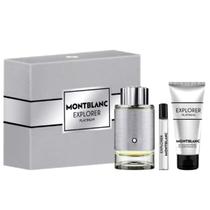 Kit Coffret Montblanc Explorer Platinum EDP 100ml + Miniatura 7,5ml + Gel de Banho 100ml Masculino