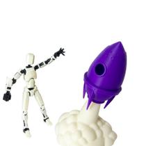 Kit Cofrinho Dinheiro FogueteDummy Articulado 3D Futurista 15x10cm