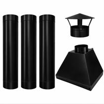 Kit Coifa 65x53x52 Chapéu Chinês + 3 Dutos 9” Chaminé P Kit Coifa 65x53x52 Chapéu Chinês + 3 Dutos 9” Chaminé P