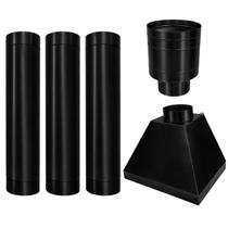 Kit Coifa 65x53x52 Chapéu Chinês 3 Dutos 9” Chaminé Pre