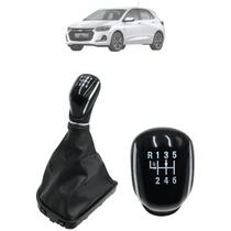 Kit Coifa Bola Cambio Onix Plus Novo Onix 2020 Até 2023 6 Marchas Aro Cromado