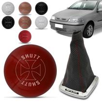 Kit Coifa Câmbio Shutt Palio Strada Siena G1 G2 1996 a 2007 Preto Base Cromada + Bola Câmbio