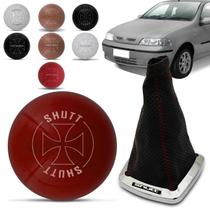 Kit Coifa Câmbio Shutt Palio Strada Siena G1 G2 1996 a 2007 Preto Base Cromada + Bola Câmbio