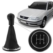 Kit Coifa de Cambio Manopla Gol G3 99 a 05 Preto com Base Cromada Bola Preta Anel Cromado - Nat