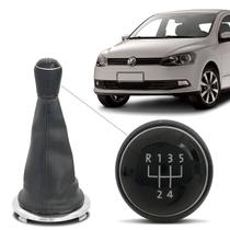 Kit Coifa de Cambio Manopla Gol Saveiro Voyage G5 G6 Preto Base Cromada Bola Lente Preta Anel Prata