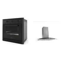 Kit Coifa Nardelli Vidro Curvo Inox Duto Slim 75 Cm + Forno Eletrico Nardelli Embutir 60l - 127v