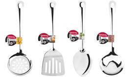 Kit Cojunto 4 Peças de Utensilios de Cozinha Inox Escumadeira Espatula Colhher de Arroz e Concha Kit Cojunto 4 Peças de Utensilios de Cozinha Inox Escumadeira Espatula Colhher de Arroz e Concha