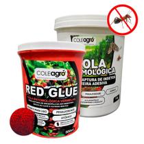 Kit Cola Adesiva Red Glue 500ml Cola Entomológica 1kg Monitoramento Agrícola Kit Cola Adesiva Red Glue 500ml Cola Entomológica 1kg Monitoramento Agrícola