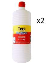 Kit Cola Branca Escolar a base de PVA 1000Gr- Iris- 2 Tubos