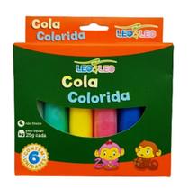 Kit cola colorida com 6 cores Kit cola colorida com 6 cores