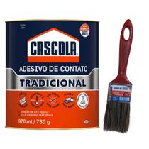 Kit Cola Contato Cascola 730g Sapateiro + Pincel P/aplicação
