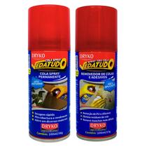 Kit Cola e Tira Cola em Spray 100ml Removedor Adesivo Dryko Artesanato Espuma Isopor Papel Grude