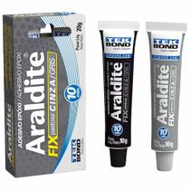 Kit Cola Epoxi 10 Min 20gr Cinza Araldite Fix Pastosa 4 Un - TEK BOND